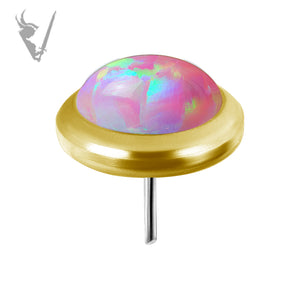 Valkyrie - 18k Gold Threadless Bezel End with Opal cabochon