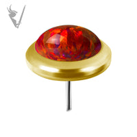Valkyrie - 18k Gold Threadless Bezel End with Opal cabochon