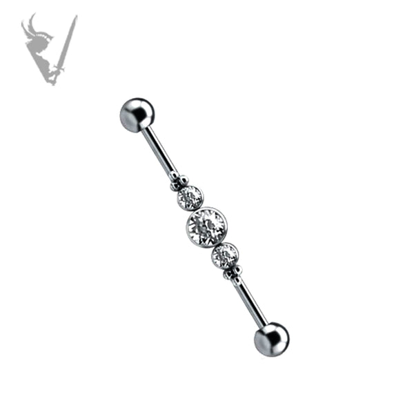 Valkyrie - Titanium internally threaded  jeweled industrial barbell