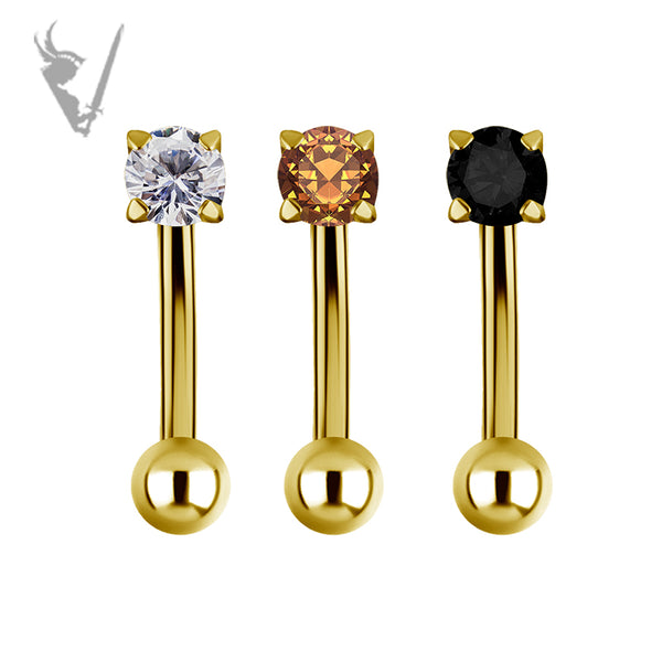 Valkyrie - Gold PVD titanium internal rook and eyebrow cluster set W/premium Zirconia