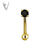 Valkyrie - Gold PVD titanium internal rook and eyebrow cluster set W/premium Zirconia
