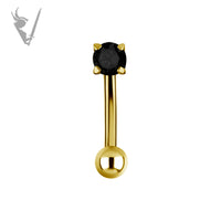 Valkyrie - Gold PVD titanium internal rook and eyebrow cluster set W/premium Zirconia