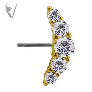 Valkyrie - 18k Gold and titanium threadless nipple barbells w/premium zirconia
