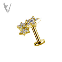Valkyrie - 18k gold pvd - Star end w/stones