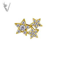 Valkyrie - 18k gold pvd - Star end w/stones