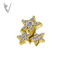 Valkyrie - 18k gold pvd - Star end w/stones