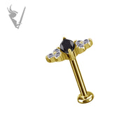 Valkyrie - 18k gold pvd - Threadless end with a premium Zirconia
