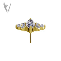Valkyrie - 18k gold pvd - Threadless end with a premium Zirconia