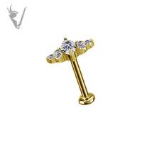Valkyrie - 18k gold pvd - Threadless end with a premium Zirconia