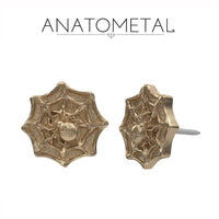 Anatometal - 18k Gold Threadless Black Widow end