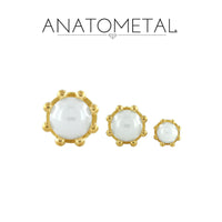 Anatometal - 18k Gold Threadless Cera Pearl Crown end