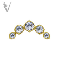 Valkyrie - 18k gold pvd - Threadless crescent end with a premium Zirconia