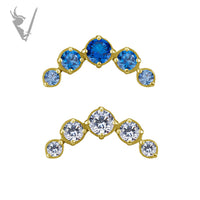 Valkyrie - 18k gold pvd - Threadless crescent end with a premium Zirconia