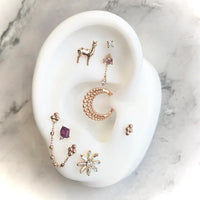 Buddha Jewelry Organics - Bianca - Moonsone + White Sapphire - Threadless End