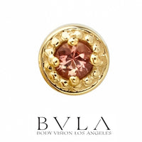 BVLA - 14k Gold - Millgrain Prong - Threaded  end
