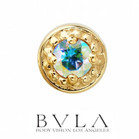 BVLA - 14k Gold - Millgrain Prong - Threaded  end