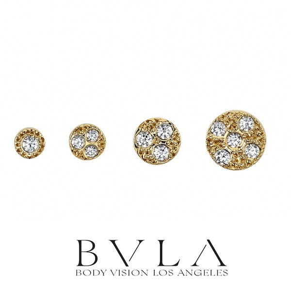 BVLA - 14k Gold - Pave Circle - Threaded  end