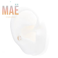 MAË - 14k Gold - Baguette stone - Threadless end