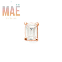 MAË - 14k Gold - Baguette stone - Threadless end