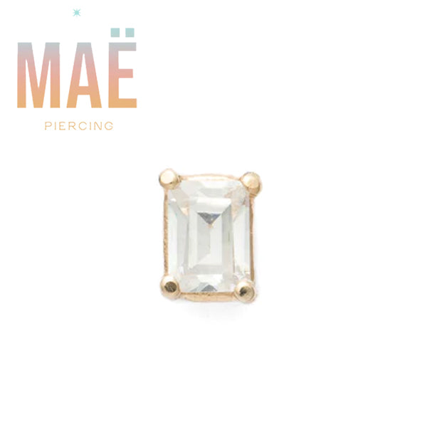 MAË - 14k Gold - Baguette stone - Threadless end