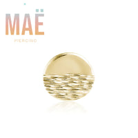 MAË - 14k Gold - Disc Plain/Hammered - Threadless end