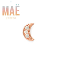 MAË - 14k Gold - Moon - Cz - Threadless end