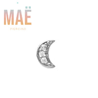 MAË - 14k Gold - Moon - Cz - Threadless end