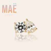 MAË - 14k Gold - Paired perfection - Cz - Threadless end