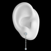 Neometal - Titanium Double Bezel Dangle - threadless ends