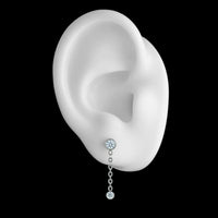 Neometal - Titanium Double Bezel Dangle - threadless ends