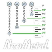 Neometal - Titanium Double Bezel Dangle - threadless ends