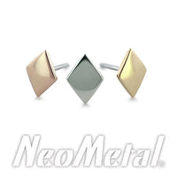 Neometal - 18k gold diamond shape - threadless ends