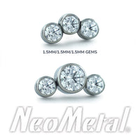 Neometal - Bezel set petite gem cluster - threadless ends
