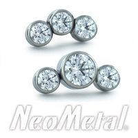Neometal - Bezel set petite gem cluster - threadless ends