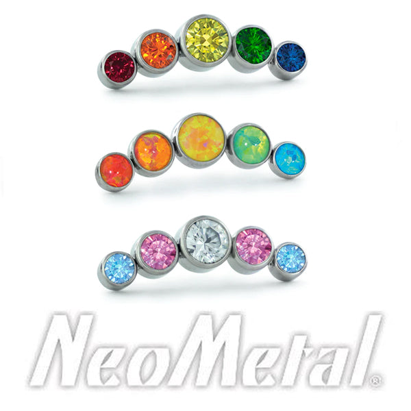 Neometal - Pride bezel set curved clusters - threadless ends