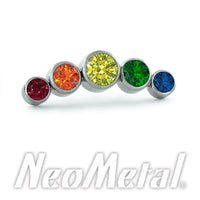 Neometal - Pride bezel set curved clusters - threadless ends