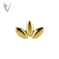 Valkyrie - 18kt Gold Threadless 3 fan marquise end