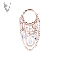 Valkyrie - Rose Gold PVD Stainless steel clicker ring with chains