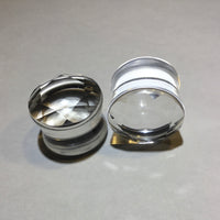 Valkyrie - Clear quartz faceted plugs