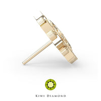 Kiwi Diamond -  14k Mandala flower threadless end