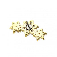 Invictus - 14kt Yellow  Threadless Prong Set Multi-Clear CZ Tri-Flower Top