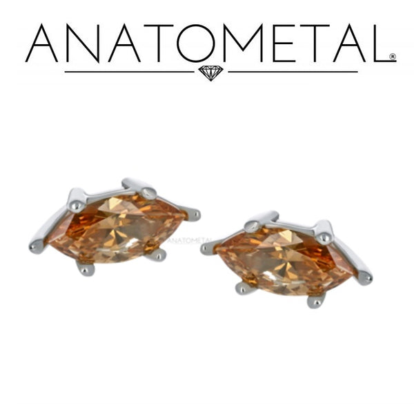 Anatometal - 18k Gold Threadless Marquise ends