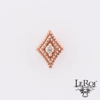 LeRoi - Diamond shaped double Millgrain  - 14k Threadless End