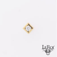 LeRoi - Diamond shape w/round stone  - 14k Threadless End
