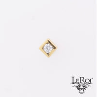 LeRoi - Diamond shape w/round stone  - 14k Threadless End