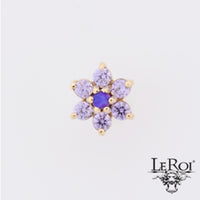 LeRoi - 7 Stone flower  - 14k Threadless End