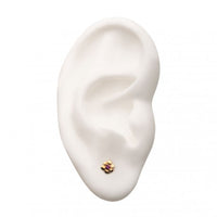 Invictus - 14Kt Yellow Gold Threadless  Prong Set Pink Gem Flower Top