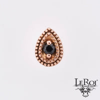 LeRoi - Double Millgrain pear - 14k Threadless End