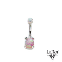 LeRoi 14g Tres Jolie SS316lvm and argentium oval opal navel barbells (int threads)
