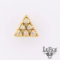 LeRoi - 6 stone triangle  - 14k Threadless End